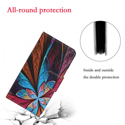 Housse Samsung Galaxy A52 5G Feuilles Colorées avec Lanière Housse Samsung Galaxy A52 5G Feuilles Colorées avec Lanière