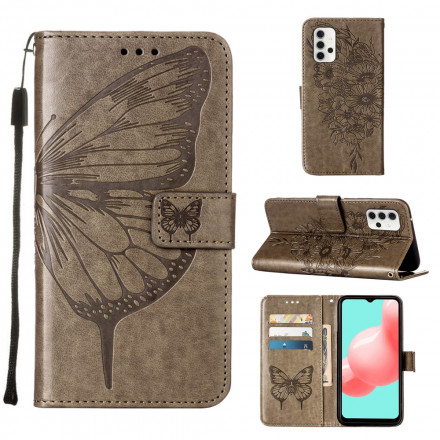 Housse Samsung Galaxy A32 5G Papillon Design avec Lanière