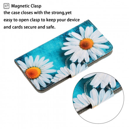 Housse Samsung Galaxy A52 5G Marguerites à Lanière Housse Samsung Galaxy A52 5G Marguerites à Lanière