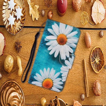Housse Samsung Galaxy A52 5G Marguerites à Lanière Housse Samsung Galaxy A52 5G Marguerites à Lanière