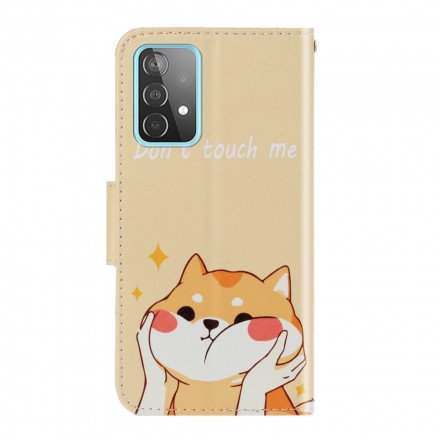 Housse Samsung Galaxy A52 5G Chat Don't Touch Me à Lanière Housse Samsung Galaxy A52 5G Chat Don't Touch Me à Lanière