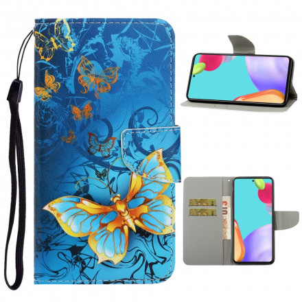 Housse Samsung Galaxy A52 5G Variations Papillons à Lanière Housse Samsung Galaxy A52 5G Variations Papillons à Lanière
