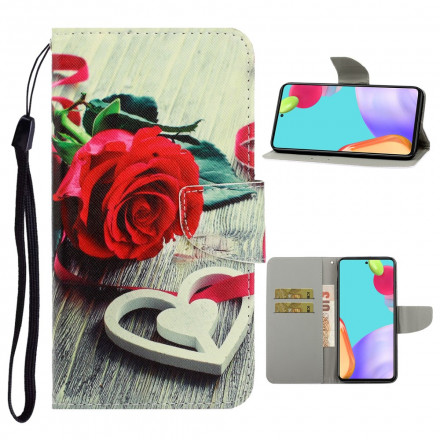 Housse Samsung Galaxy A52 5G Fleurs Colorées à Lanière Housse Samsung Galaxy A52 5G Fleurs Colorées à Lanière