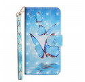 Housse Google Pixel 4a Papillons Bleus Volants