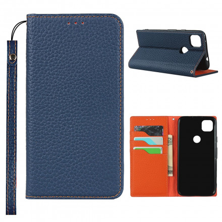 Flip Cover Google Pixel 4a Cuir Litchi Véritable à Lanière Flip Cover Google Pixel 4a Cuir Litchi Véritable à Lanière