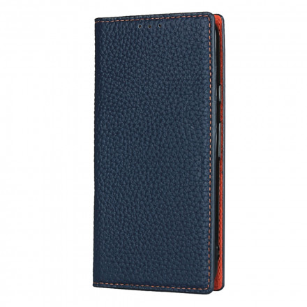 Flip Cover Google Pixel 4a Cuir Litchi Véritable à Lanière Flip Cover Google Pixel 4a Cuir Litchi Véritable à Lanière