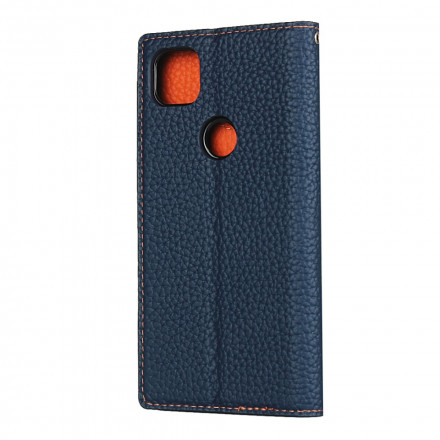 Flip Cover Google Pixel 4a Cuir Litchi Véritable à Lanière Flip Cover Google Pixel 4a Cuir Litchi Véritable à Lanière