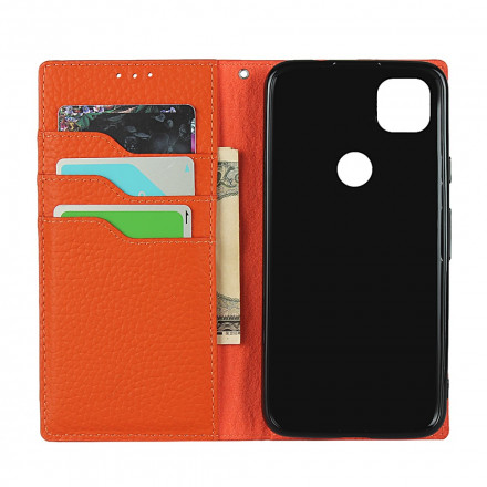 Flip Cover Google Pixel 4a Cuir Litchi Véritable à Lanière Flip Cover Google Pixel 4a Cuir Litchi Véritable à Lanière