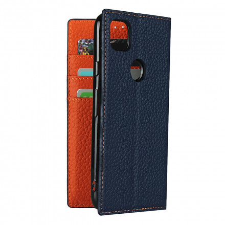 Flip Cover Google Pixel 4a Cuir Litchi Véritable à Lanière Flip Cover Google Pixel 4a Cuir Litchi Véritable à Lanière
