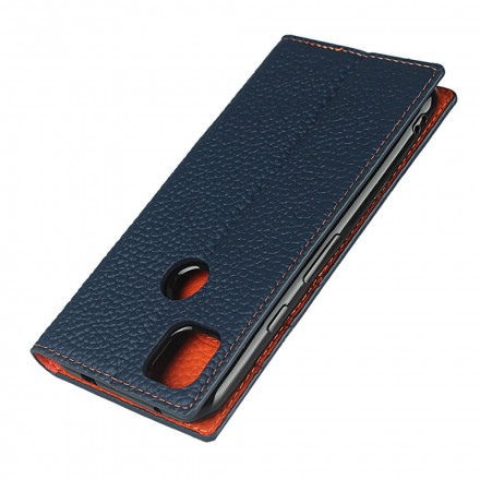 Flip Cover Google Pixel 4a Cuir Litchi Véritable à Lanière Flip Cover Google Pixel 4a Cuir Litchi Véritable à Lanière