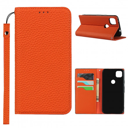 Flip Cover Google Pixel 4a Cuir Litchi Véritable à Lanière Flip Cover Google Pixel 4a Cuir Litchi Véritable à Lanière