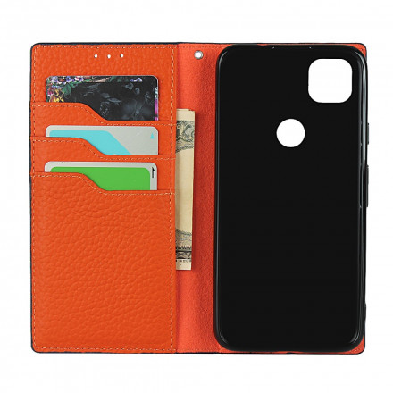 Flip Cover Google Pixel 4a Cuir Litchi Véritable à Lanière Flip Cover Google Pixel 4a Cuir Litchi Véritable à Lanière