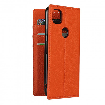 Flip Cover Google Pixel 4a Cuir Litchi Véritable à Lanière Flip Cover Google Pixel 4a Cuir Litchi Véritable à Lanière
