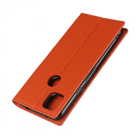 Flip Cover Google Pixel 4a Cuir Litchi Véritable à Lanière Flip Cover Google Pixel 4a Cuir Litchi Véritable à Lanière