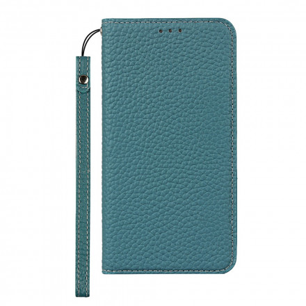 Flip Cover Google Pixel 4a Cuir Litchi Véritable à Lanière Flip Cover Google Pixel 4a Cuir Litchi Véritable à Lanière