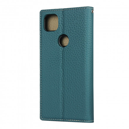 Flip Cover Google Pixel 4a Cuir Litchi Véritable à Lanière Flip Cover Google Pixel 4a Cuir Litchi Véritable à Lanière