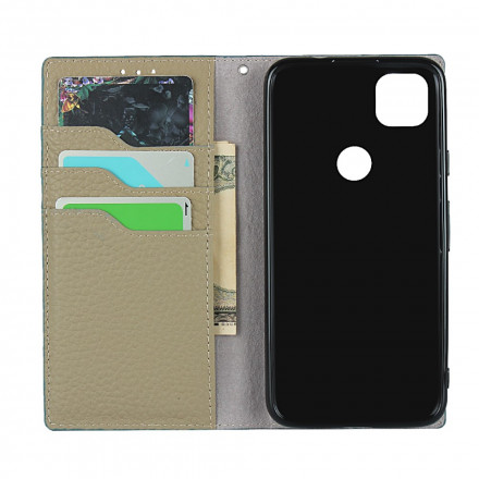 Flip Cover Google Pixel 4a Cuir Litchi Véritable à Lanière Flip Cover Google Pixel 4a Cuir Litchi Véritable à Lanière