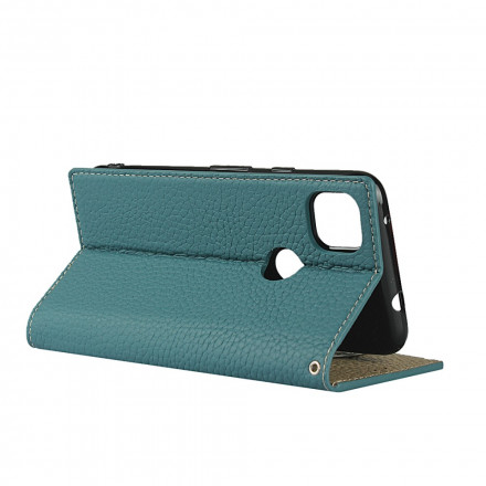 Flip Cover Google Pixel 4a Cuir Litchi Véritable à Lanière Flip Cover Google Pixel 4a Cuir Litchi Véritable à Lanière
