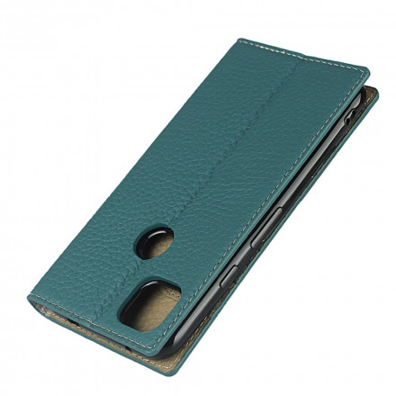 Flip Cover Google Pixel 4a Cuir Litchi Véritable à Lanière Flip Cover Google Pixel 4a Cuir Litchi Véritable à Lanière