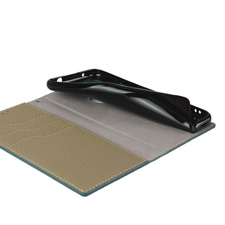 Flip Cover Google Pixel 4a Cuir Litchi Véritable à Lanière Flip Cover Google Pixel 4a Cuir Litchi Véritable à Lanière