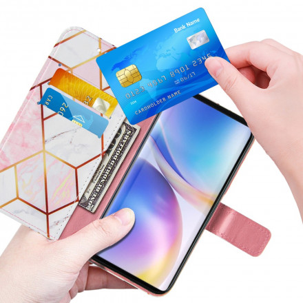 Housse OnePlus 9 Pro Marbre Géométrique à Lanière Housse OnePlus 9 Pro Marbre Géométrique à Lanière