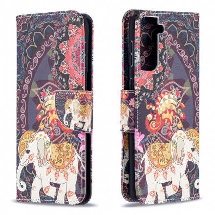 Housse Samsung Galaxy S21 Plus 5G Mandala Éléphants Ethniques Housse Samsung Galaxy S21 Plus 5G Mandala Éléphants Ethniques