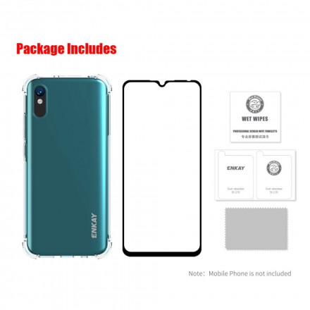 Coque Xiaomi Redmi 9A Combo Coque et Verre trempée Écran ENKAY