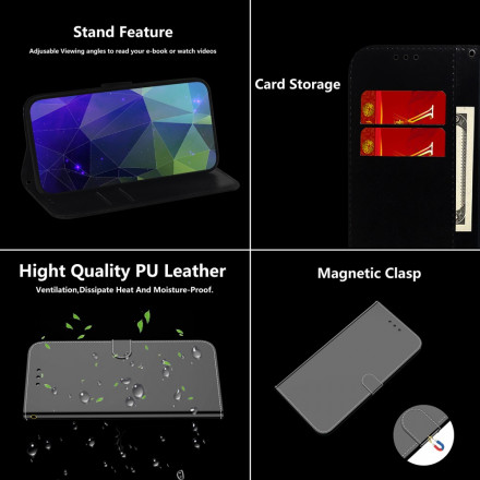 Housse Samsung Galaxy S21 Plus 5G Simili Cuir Couverture MIroir Housse Samsung Galaxy S21 Plus 5G Simili Cuir Couverture MIroir