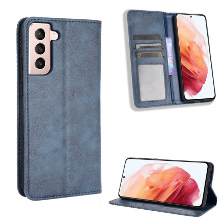 Flip Cover Samsung Galaxy S21 Plus 5G Effet Cuir Vintage Stylisé Flip Cover Samsung Galaxy S21 Plus 5G Effet Cuir Vintage Stylisé