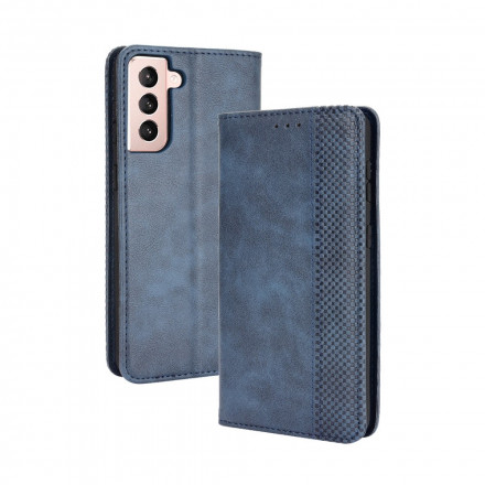 Flip Cover Samsung Galaxy S21 Plus 5G Effet Cuir Vintage Stylisé Flip Cover Samsung Galaxy S21 Plus 5G Effet Cuir Vintage Stylisé