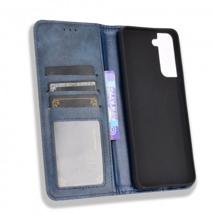 Flip Cover Samsung Galaxy S21 Plus 5G Effet Cuir Vintage Stylisé Flip Cover Samsung Galaxy S21 Plus 5G Effet Cuir Vintage Stylisé