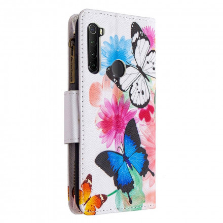 Housse Xiaomi Redmi Note 8T Poche Zippée Papillons Housse Xiaomi Redmi Note 8T Poche Zippée Papillons