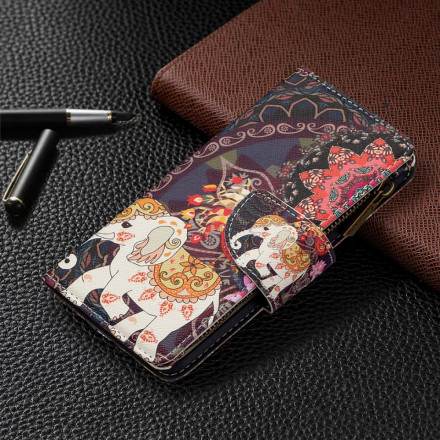 Housse Xiaomi Redmi Note 8T Poche Zippée Éléphant