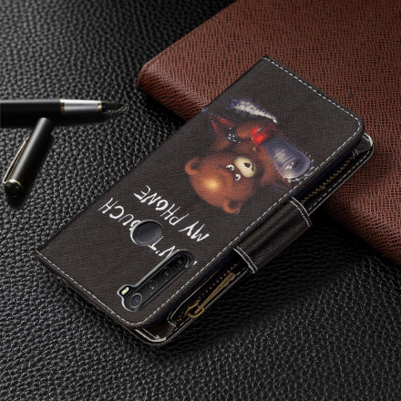 Housse Xiaomi Redmi Note 8T Poche Zippée Ours