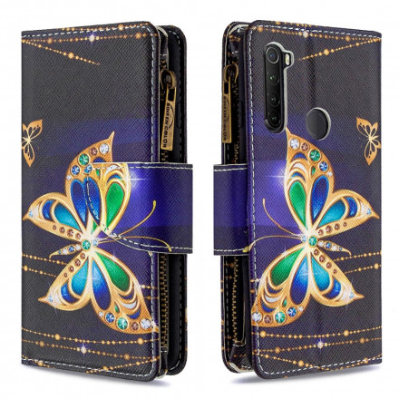 Housse Xiaomi Redmi Note 8T Poche Zippée Papillon Dorés Housse Xiaomi Redmi Note 8T Poche Zippée Papillon Dorés
