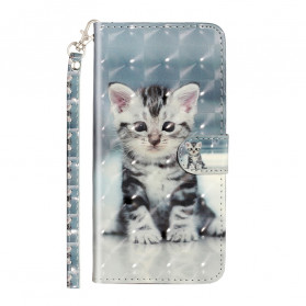 Housse Xiaomi Redmi Note 8T Chaton Light Spots à Lanière
