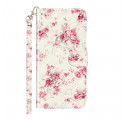 Housse Xiaomi Redmi Note 8T Fleurs Light Spots à Lanière