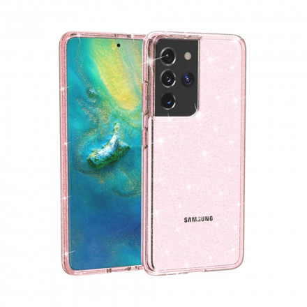 Coque Coque Samsung Galaxy S21 Ultra 5G Transparente Paillettes Coque Coque Samsung Galaxy S21 Ultra 5G Transparente Paillettes