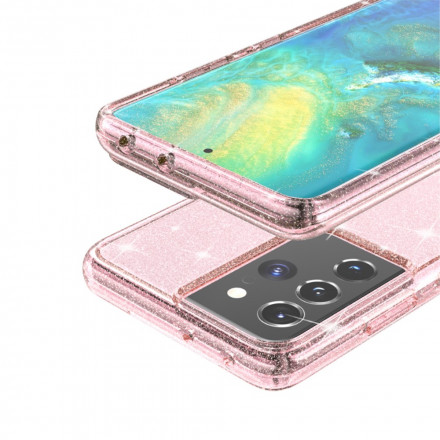 Coque Coque Samsung Galaxy S21 Ultra 5G Transparente Paillettes