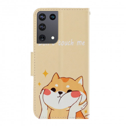Housse Samsung Galaxy S21 Ultra 5G Chat Don't Touch Me à Lanière Housse Samsung Galaxy S21 Ultra 5G Chat Don't Touch Me à Lanière