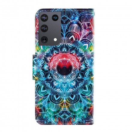 Housse Samsung Galaxy S21 Ultra 5G Flashy Mandala à Lanière Housse Samsung Galaxy S21 Ultra 5G Flashy Mandala à Lanière