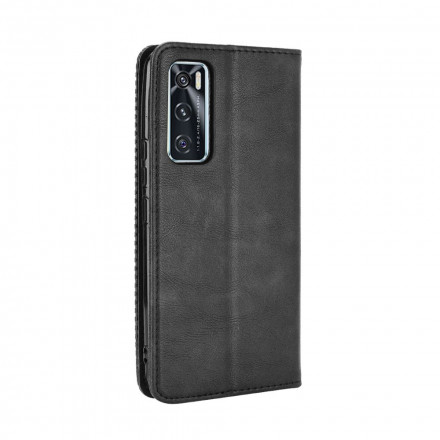 Flip Cover Vivo Y70 Effet Cuir Vintage Stylisé Flip Cover Vivo Y70 Effet Cuir Vintage Stylisé