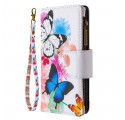 Housse iPhone 11 Poche Zippée Papillons