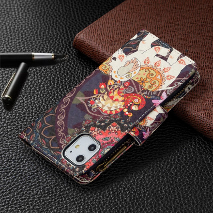 Housse iPhone 11 Poche Zippée Éléphant Housse iPhone 11 Poche Zippée Éléphant