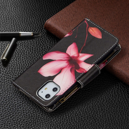 Housse iPhone 11 Poche Zippée Fleur Housse iPhone 11 Poche Zippée Fleur