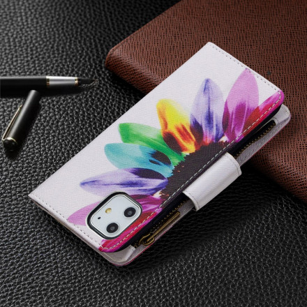 Housse iPhone 11 Poche Zippée Fleur Housse iPhone 11 Poche Zippée Fleur