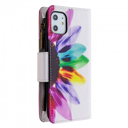 Housse iPhone 11 Poche Zippée Fleur Housse iPhone 11 Poche Zippée Fleur