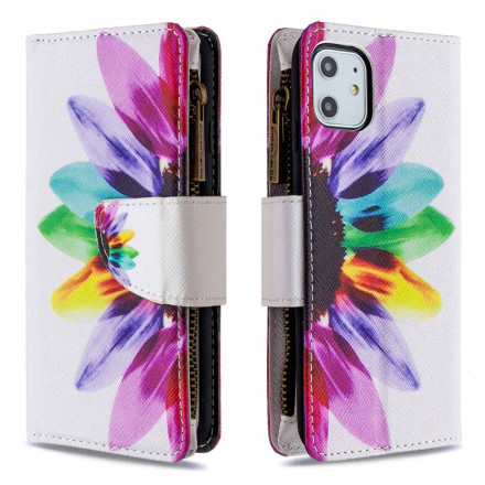 Housse iPhone 11 Poche Zippée Fleur Housse iPhone 11 Poche Zippée Fleur
