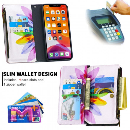 Housse iPhone 11 Poche Zippée Fleur Housse iPhone 11 Poche Zippée Fleur