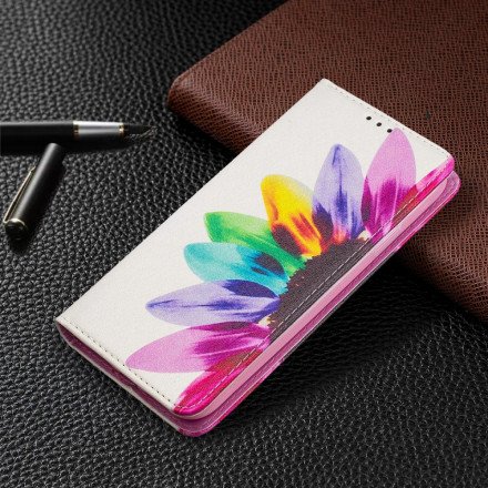 Flip Cover iPhone 11 Fleur Aquarelle Flip Cover iPhone 11 Fleur Aquarelle